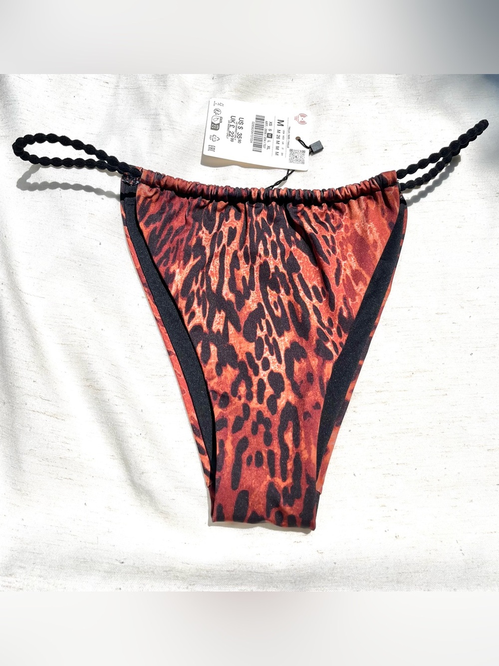 Zara Contrast Print Bikini Bottoms Mobwifecore Bold Statemwnt Size Medium - Picture 6 of 9